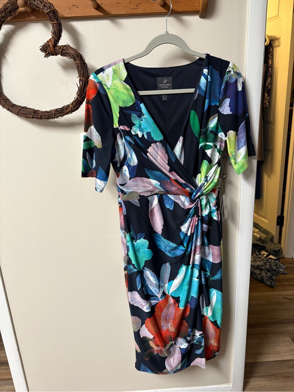 NWT Avenue Floral Wrap-Style Dress in Multicolor